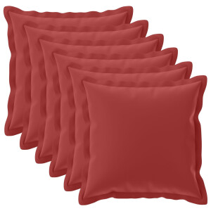 vidaXL Kussensloop 6 st HOUTEN Wijnrood 80 x 80 cm Polyester