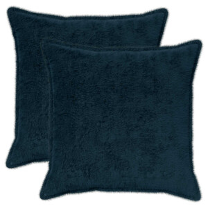 vidaXL Kussensloop 2 st HOUTEN Marineblauw 80 x 80 cm Nep Konijnenbont