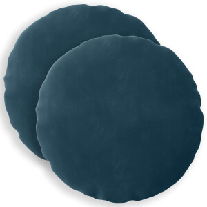 vidaXL Kussensloop 2 pcs HEERLEN Blauw Ø 50 cm Fluweel