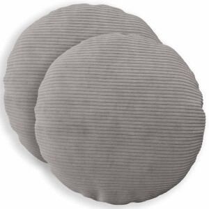 vidaXL Kussensloop 2 pcs HEERLEN Lichtgrijs Ø 50 cm corduroy