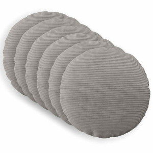 vidaXL Kussensloop 6 pcs HEERLEN Lichtgrijs Ø 50 cm corduroy
