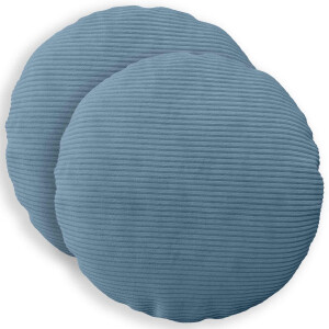 vidaXL Kussensloop 2 pcs HEERLEN Blauw Ø 50 cm corduroy