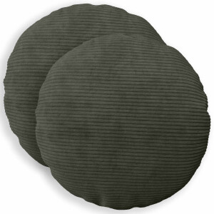 vidaXL Kussensloop 2 pcs HEERLEN Antracietkleurig Ø 50 cm corduroy