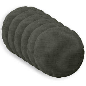 vidaXL Kussensloop 6 pcs HEERLEN Antracietkleurig Ø 50 cm corduroy