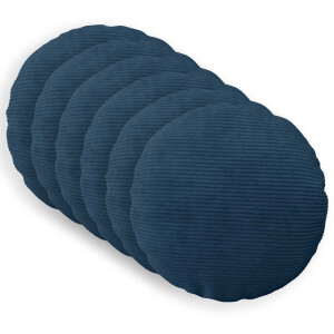vidaXL Kussensloop 6 st HEERLEN Marineblauw Ø 50 cm corduroy