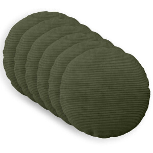 vidaXL Kussensloop 6 pcs HEERLEN Groen Ø 50 cm corduroy