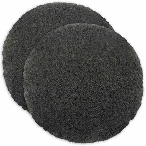 vidaXL Kussensloop 2 pcs HEERLEN Donkergrijs Ø 50 cm Bouclé