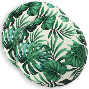 vidaXL Kussensloop 2 pcs HEERLEN Bladpatroon Ø 50 cm Polyester