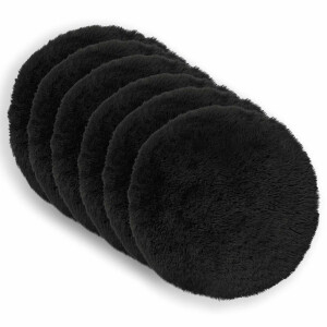 vidaXL Kussensloop 6 pcs HEERLEN Zwart Ø 50 cm PV Fleece
