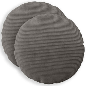 vidaXL Kussensloop 2 pcs HEERLEN Donkergrijs Ø 60 cm corduroy