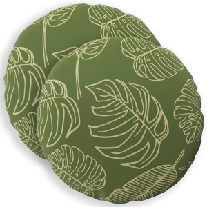 vidaXL Kussensloop 2 pcs HEERLEN Bladontwerp Ø 60 cm Polyester