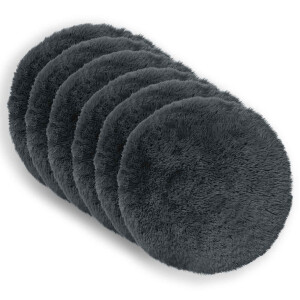 vidaXL Kussensloop 6 pcs HEERLEN Antracietkleurig Ø 60 cm PV Fleece