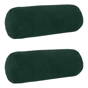 vidaXL Kussensloop 2 pcs HEERLEN Donkergroen Ø 15 x 40 cm Fluweel