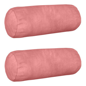 vidaXL Kussensloop 2 pcs HEERLEN Roze Ø 15 x 40 cm Fluweel
