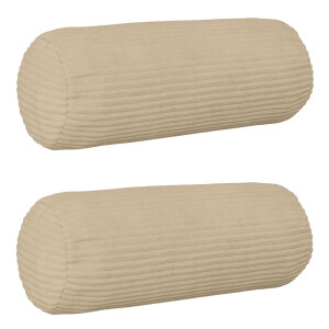 vidaXL Kussensloop 2 pcs HEERLEN Taupe Ø 15 x 40 cm corduroy
