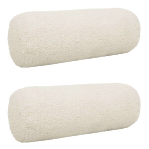 vidaXL Kussensloop 2 pcs HEERLEN Crèmekleurig Ø 15 x 40 cm Bouclé