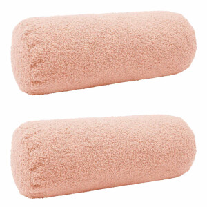 vidaXL Kussensloop 2 pcs HEERLEN Roze Ø 15 x 40 cm Bouclé