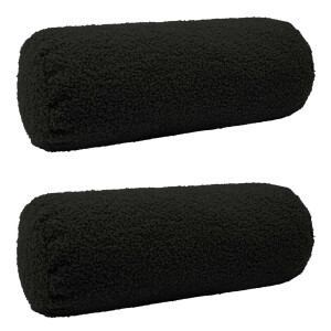 vidaXL Kussensloop 2 pcs HEERLEN Zwart Ø 15 x 40 cm Bouclé