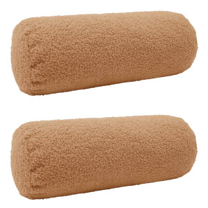 vidaXL Kussensloop 2 pcs HEERLEN Beige Ø 15 x 40 cm Bouclé