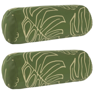 vidaXL Kussensloop 2 pcs HEERLEN Bladontwerp Ø 15 x 40 cm Polyester