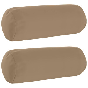 vidaXL Kussensloop 2 st HEERLEN Taupe Ø 15 x 40 cm Polyester