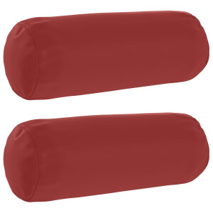 vidaXL Kussensloop 2 pcs HEERLEN Wijnrood Ø 15 x 40 cm Polyester