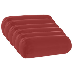 vidaXL Kussensloop 6 pcs HEERLEN Wijnrood Ø 15 x 40 cm Polyester