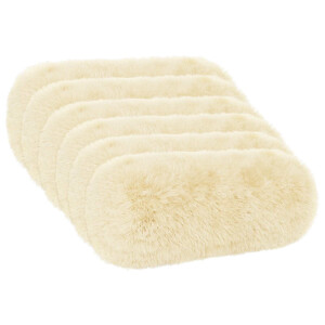 vidaXL Kussensloop 6 pcs HEERLEN Crèmekleurig Ø 15 x 40 cm PV Fleece