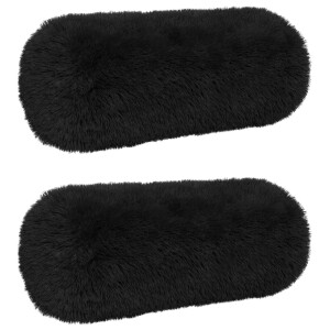 vidaXL Kussensloop 2 pcs HEERLEN Zwart Ø 15 x 40 cm PV Fleece