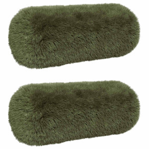 vidaXL Kussensloop 2 pcs HEERLEN Groen Ø 15 x 40 cm PV Fleece