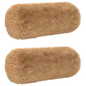 vidaXL Kussensloop 2 pcs HEERLEN Taupe Ø 15 x 40 cm PV Fleece