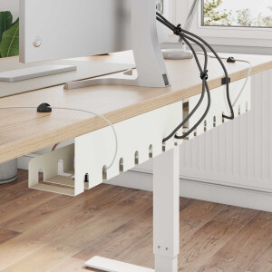 vidaXL Kabelgoot voor onder bureau 2 st Wit 43 x 10 x 10 cm Staal