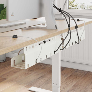 vidaXL Kabelgoot voor onder bureau 2 st Wit 43 x 9 x 11 cm Staal