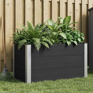 vidaXL Verhoogde plantenbak Zwart 100 x 50 x 54 cm WPC en Aluminium
