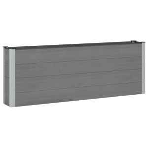 vidaXL Verhoogde plantenbak Grijs 200 x 30 x 72 cm WPC en Aluminium