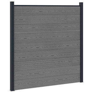 vidaXL Hekpaneel WPC en Aluminium Grijs