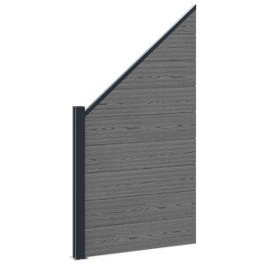 vidaXL Hekpaneel WPC en Aluminium Grijs