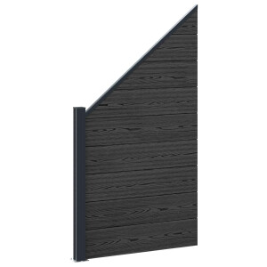 vidaXL Hekpaneel WPC en Aluminium Zwart