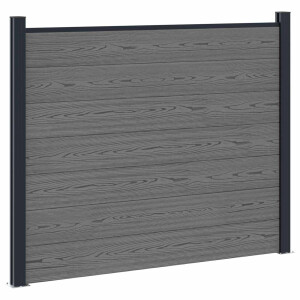 vidaXL Hekpaneel WPC en Aluminium Grijs