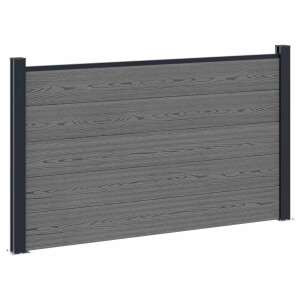 vidaXL Hekpaneel WPC en Aluminium Grijs