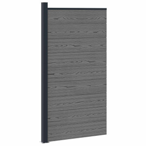 vidaXL Hekpaneel WPC en Aluminium Grijs