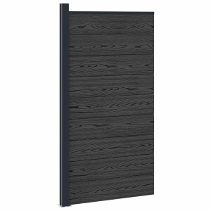 vidaXL Hekpaneel WPC en Aluminium Zwart