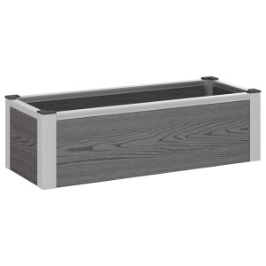 vidaXL Verhoogde plantenbak Grijs 75 x 30 x 22 cm WPC en Aluminium