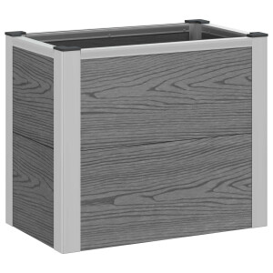 vidaXL Verhoogde plantenbak Grijs 50 x 30 x 22 cm WPC en Aluminium