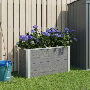 vidaXL Verhoogde plantenbak Grijs 75 x 30 x 22 cm WPC en Aluminium