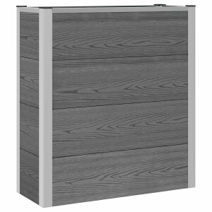 vidaXL Verhoogde plantenbak Grijs 75 x 30 x 22 cm WPC en Aluminium