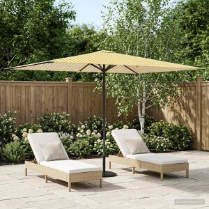 vidaXL Tuinparasol 200 x 300 cm Polyester Rechthoekig Geel en Wit