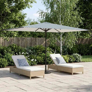 vidaXL Tuinparasol 200 x 300 cm Polyester Rechthoekig Blauw en Wit