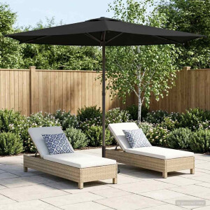vidaXL Tuinparasol 270 x 270 cm Polyester Rechthoekig Zwart