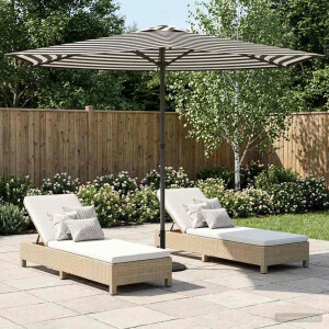 vidaXL Tuinparasol 270 x 270 cm Polyester Rechthoekig Zwart en Wit